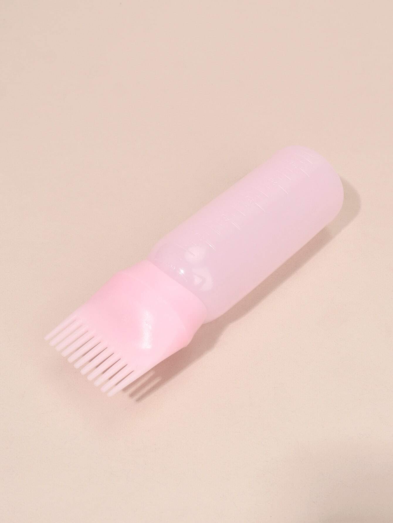 1 pièce Bouteille à dents pour le nettoyage à sec, bouteille de shampooing, bouteille de coloration capillaire, bouteille de salon de coiffure à presser, bouteille à échelle, bouteille de permanente, fournitures de coiffure, rose