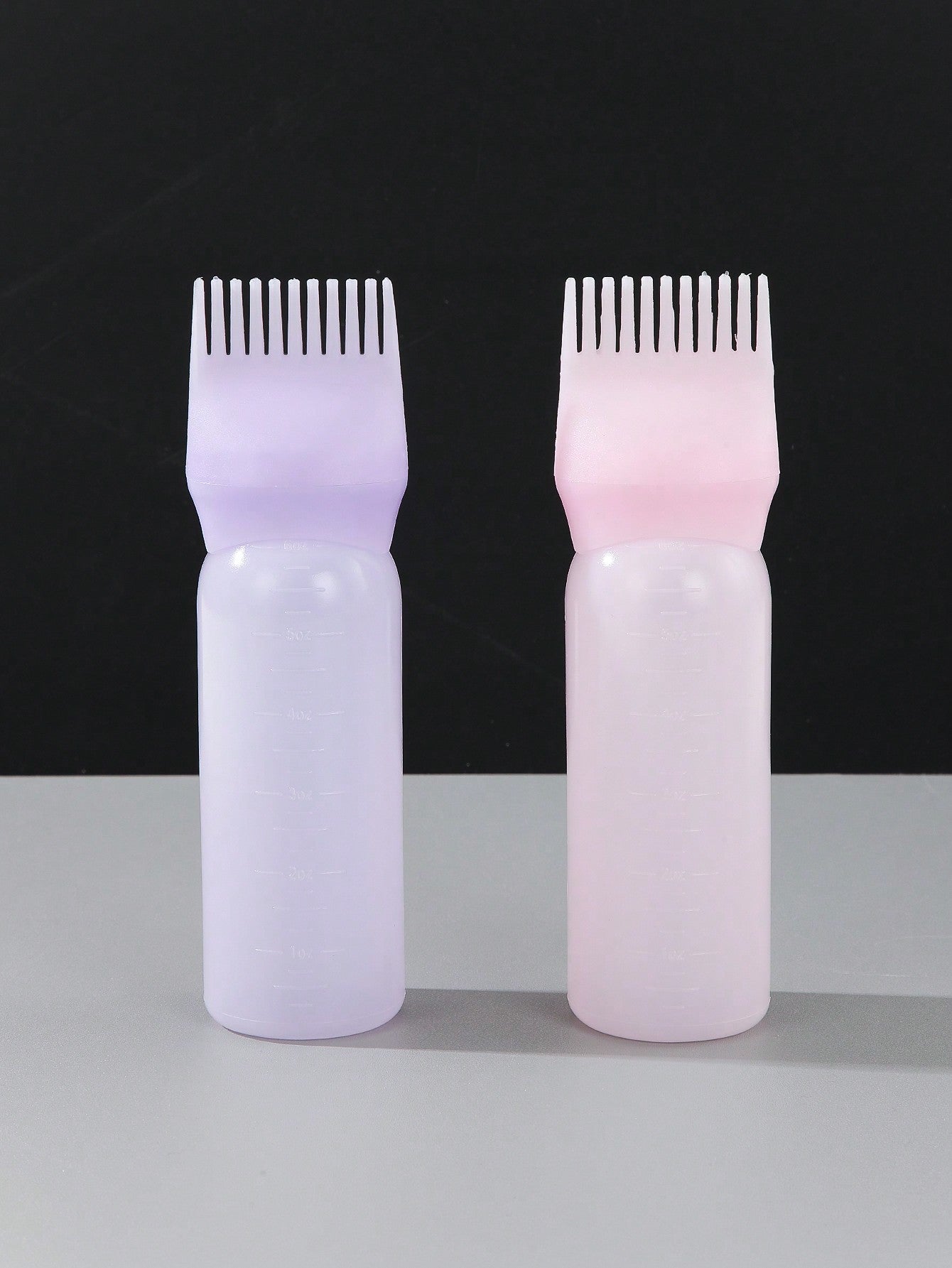 1 pièce Bouteille à dents pour le nettoyage à sec, bouteille de shampooing, bouteille de coloration capillaire, bouteille de salon de coiffure à presser, bouteille à échelle, bouteille de permanente, fournitures de coiffure, rose