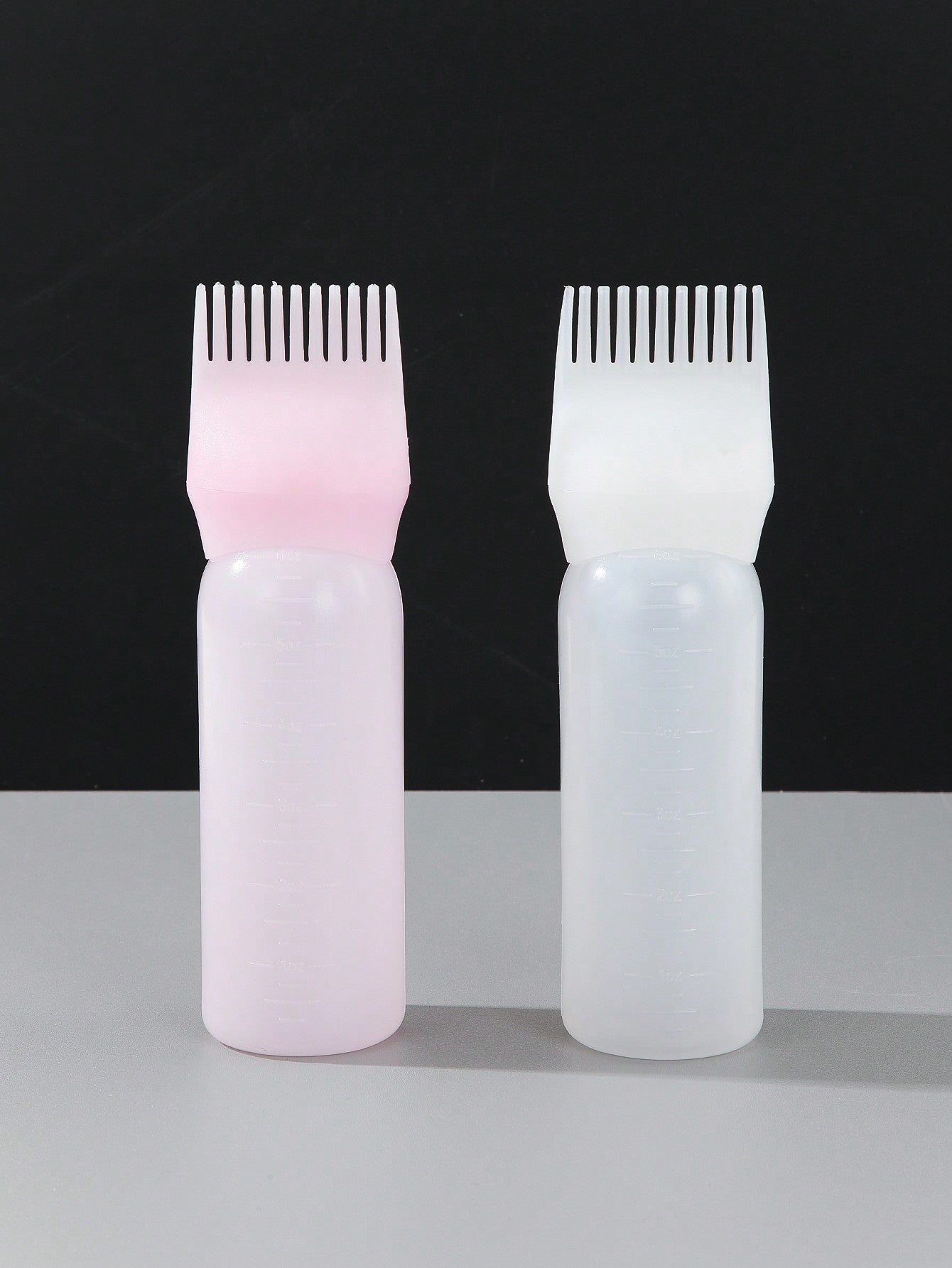 1 pièce Bouteille à dents pour le nettoyage à sec, bouteille de shampooing, bouteille de coloration capillaire, bouteille de salon de coiffure à presser, bouteille à échelle, bouteille de permanente, fournitures de coiffure, rose